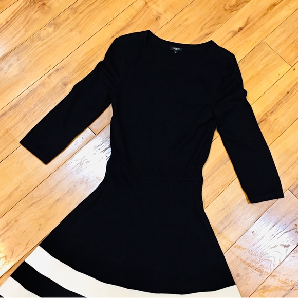 HOBBS London luxury black white sweater dress winter long sleeve small m… - Picture 2 of 9